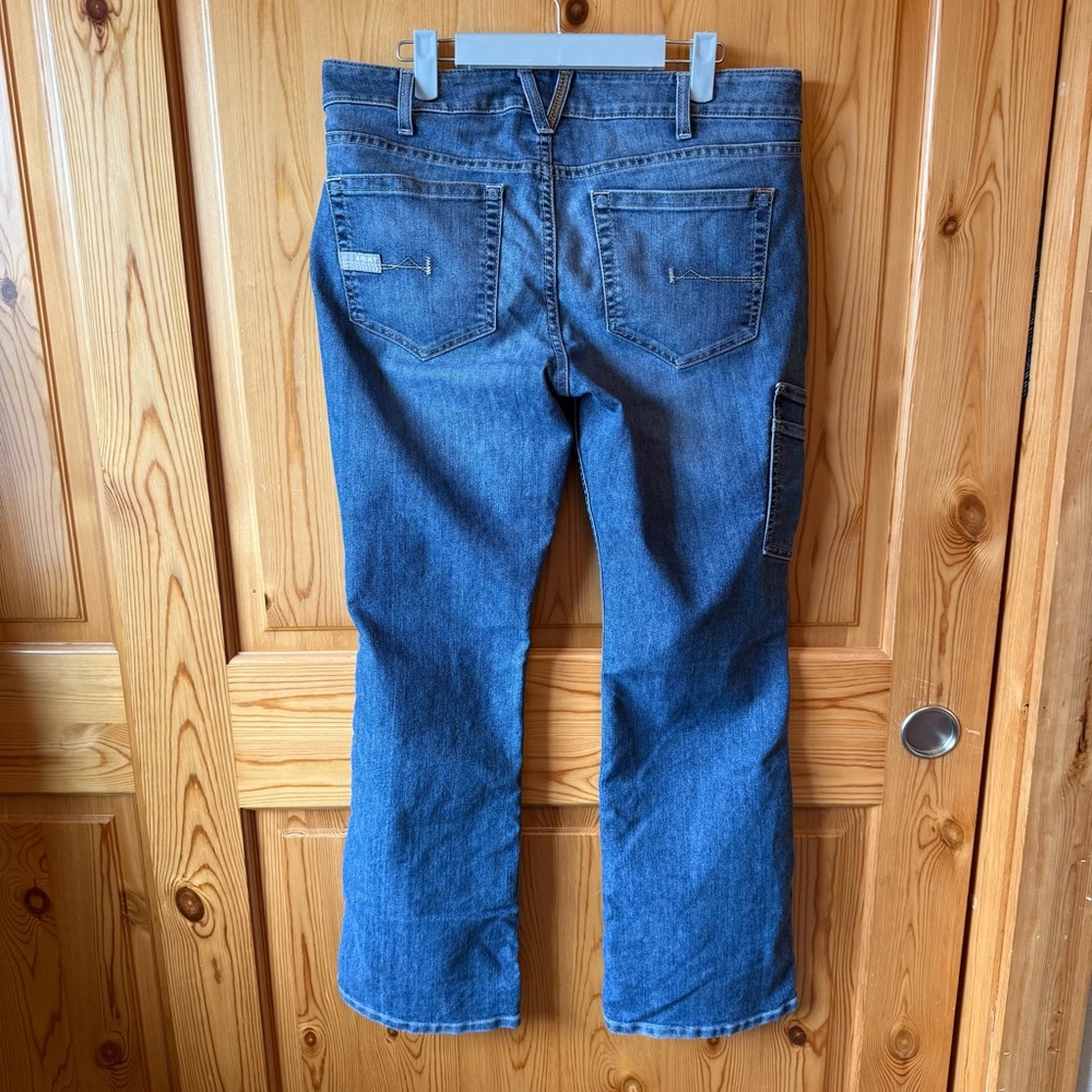 Ariat Rebar Mens Denim Jeans Mid Rise Boot Cut Workwear 31R Utility Pocket 32x30 - Picture 6 of 15